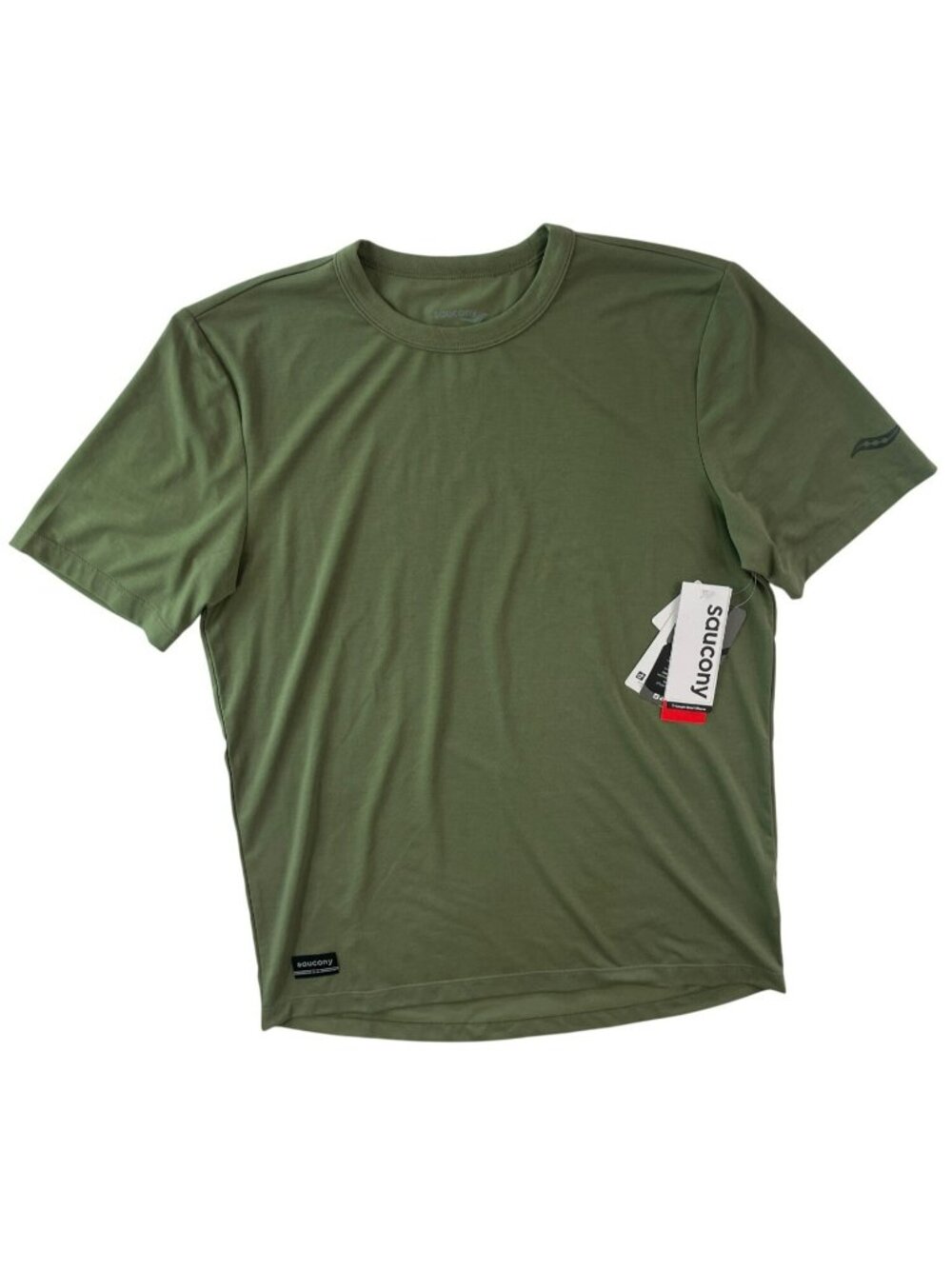Saucony Triumph Short Sleeve Green Shirt Moisture-Wicking Men's Sz SMSRP$54 NWT